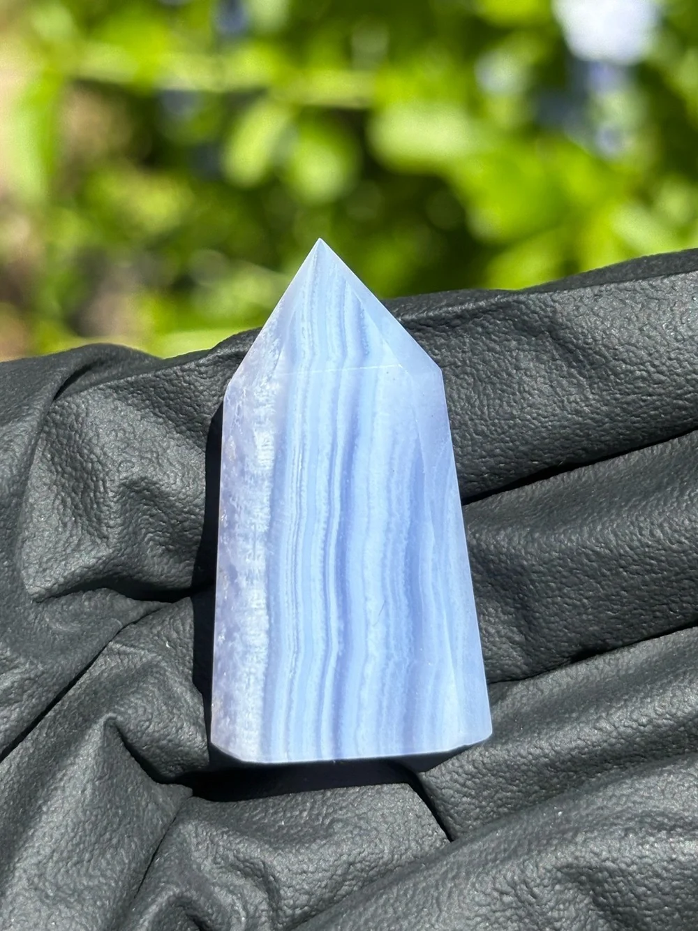 Small Blue Lace Agate Crystal Tower